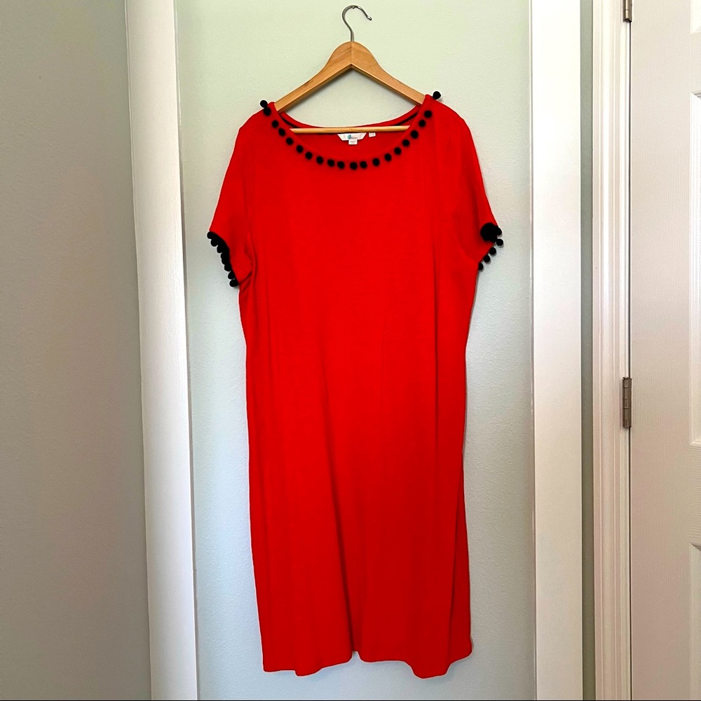 Boden Bridget Jersey dress in red and navy